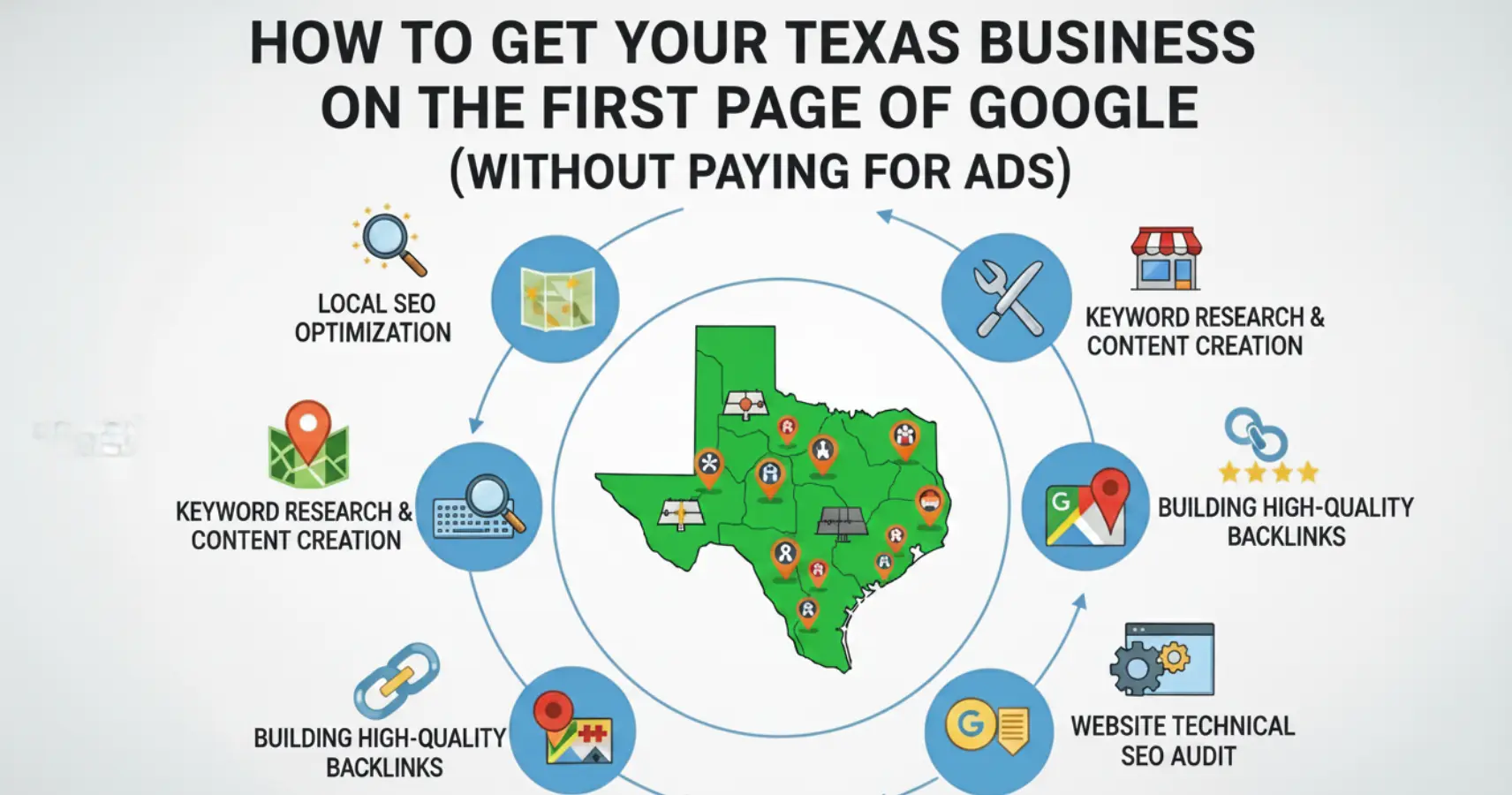 How to Get Your Texas Business on the First Page of Google (Without Paying for Ads)